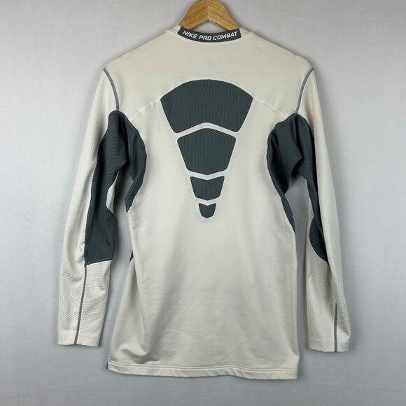 Nike Pro Combat Hyperwarm Shield Long Sleeve Compression Shirt White Size XL - Picture 9 of 12